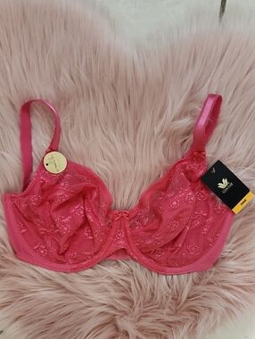 Brand New WACOAL "THE ULTIMATE LIFT" UNLINED FLORAL LACE FULL COVERAGE BRA-34DD